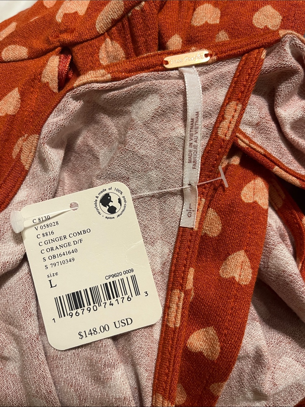 Free People Rust Heart-Print Backless Maxi Dress - Picture 3 of 9